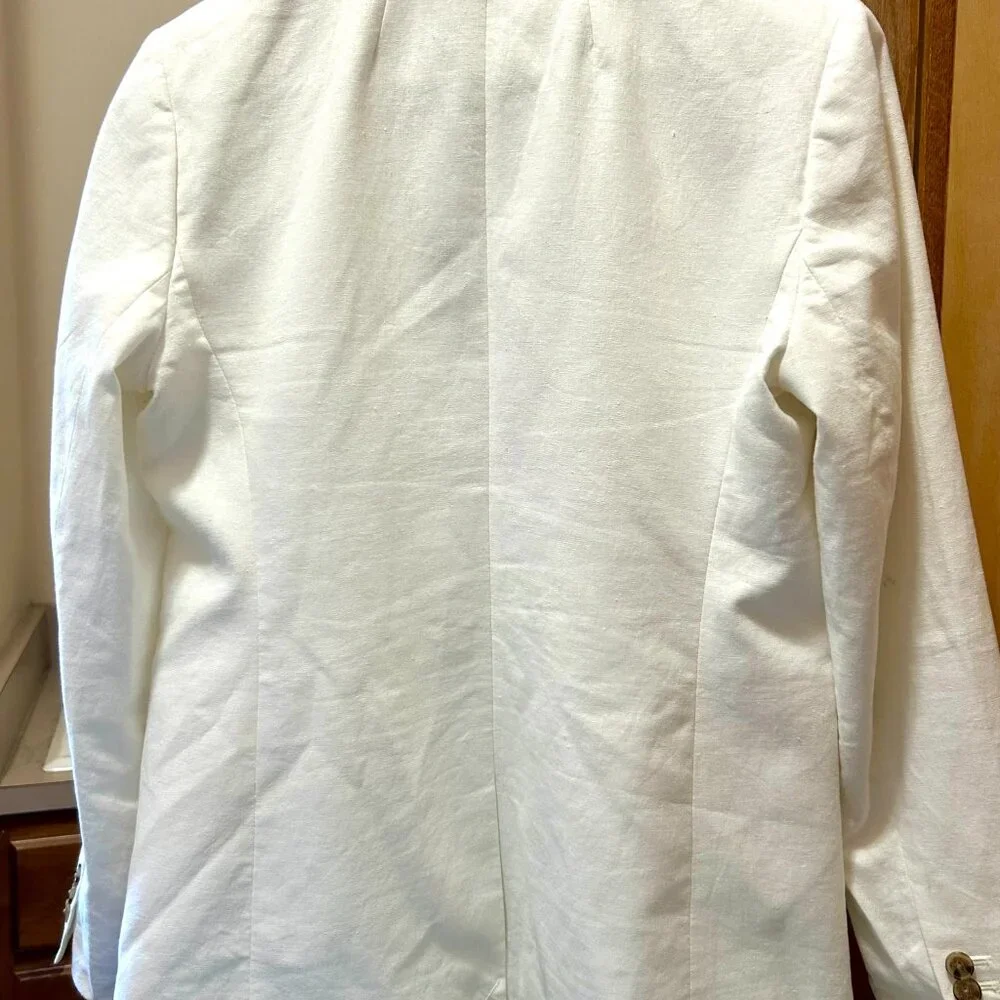 J. Crew white linen one-button blazer Size 6 - Picture 4 of 8